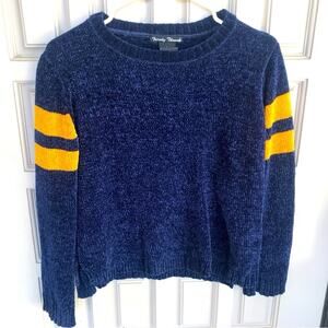 Trendy Threads Sweater Blue/Yellow SzM Polyester Machine Wash Long Sleeve Nice